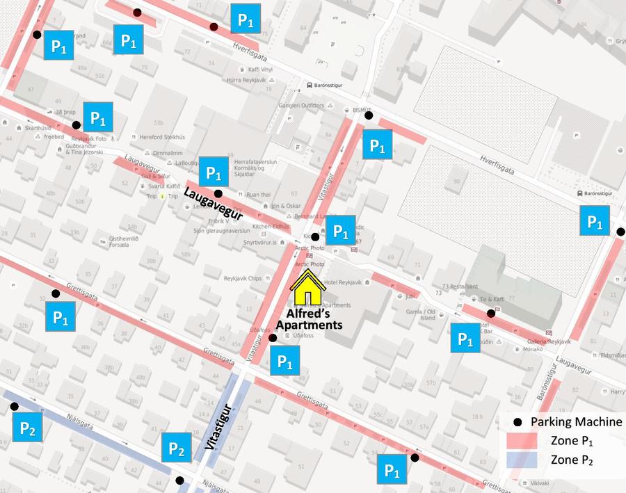Parking zones Alfred's Apartments